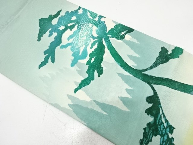 樹木模様　開き名古屋帯（額縁仕立て）